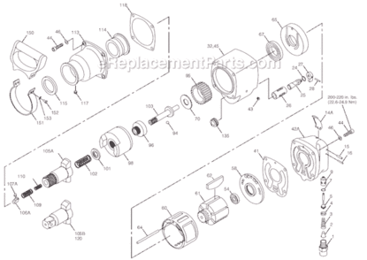 Page A Diagram and Parts List for CP6120 T018235 Chicago Pneumatic Wrench